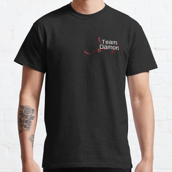 Team Damon - Red ribbon Classic T-Shirt RB1312 product Offical Vampire Diaries Merch