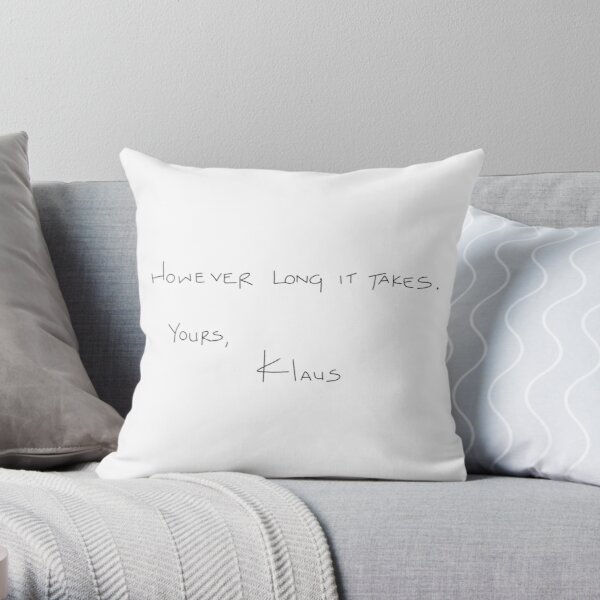 Klaus Letter to Caroline Throw Pillow RB1312 product Offical Vampire Diaries Merch