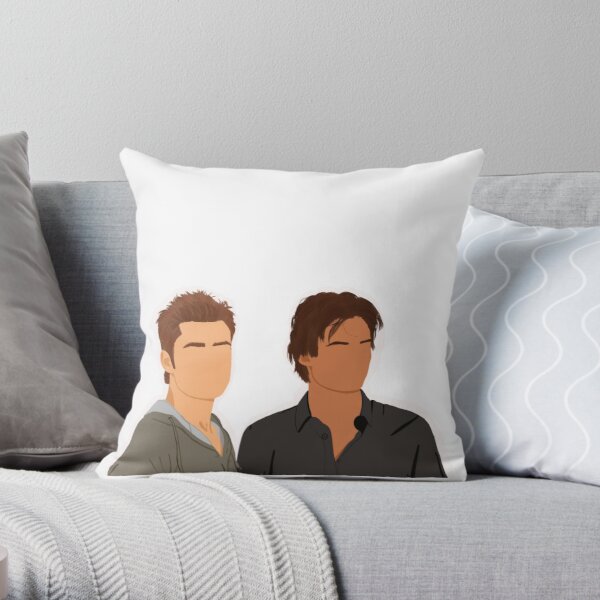 The Salvatore Brothers Throw Pillow RB1312 product Offical Vampire Diaries Merch