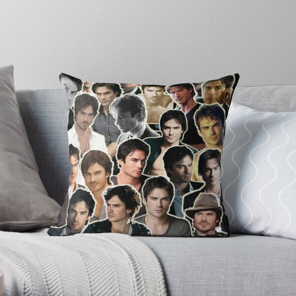 Ian Somerhalder collage Damon - Sagittarius  Throw Pillow RB1312 product Offical Vampire Diaries Merch