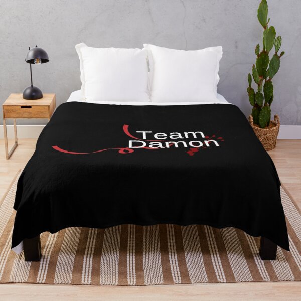 Team Damon - Red ribbon Throw Blanket RB1312 product Offical Vampire Diaries Merch