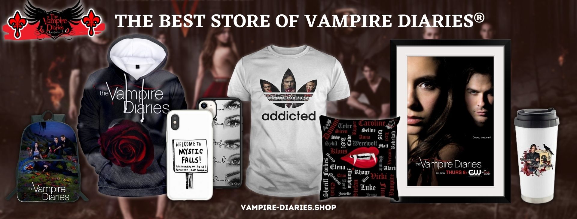 Vampire Diaries Shop Banner - Vampire Diaries Merch
